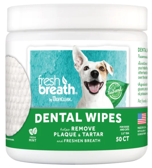  -Bite-resistant dog toy recommendationsTropiClean Fresh Breath Dental Wipes