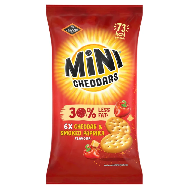 - Teething and chewing toys for puppiesJacobs Mini Cheddars 30% Less Fat Cheddar and Paprika Baked Snacks Multipack 6x17g