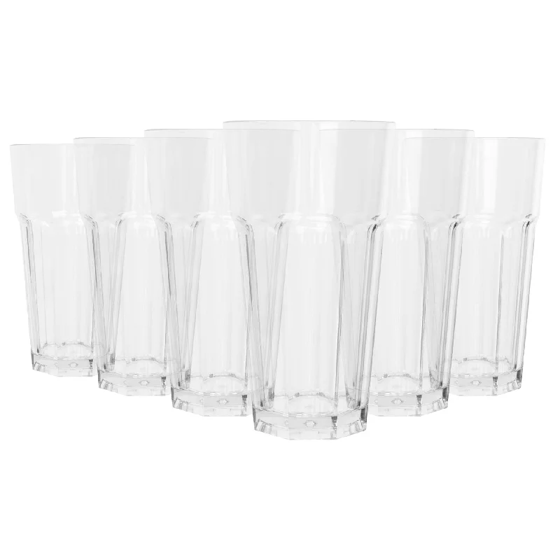  -Anti-scratch sofa protective cover580ml Reusable Plastic Highball Glasses - Pack of 6 - By Argon Tableware