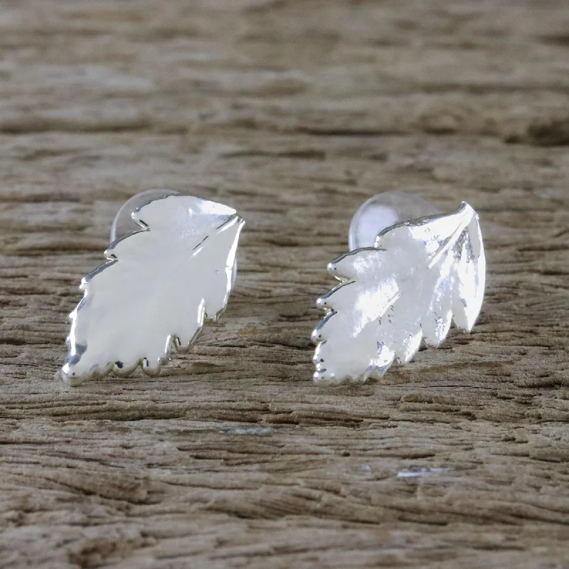 - Degradable pet feces bagShining Fern Silver Plated Natural Davallia Leaf Earrings from Thailand