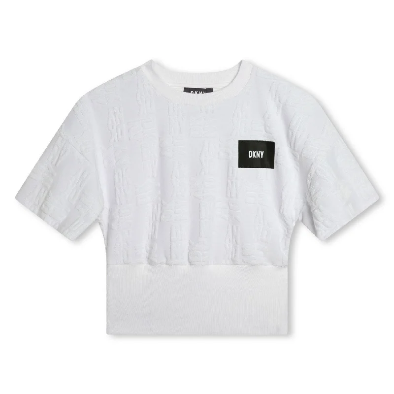 - Natural latex pet mattressDKNY White Logo Wide Band Cropped Tee