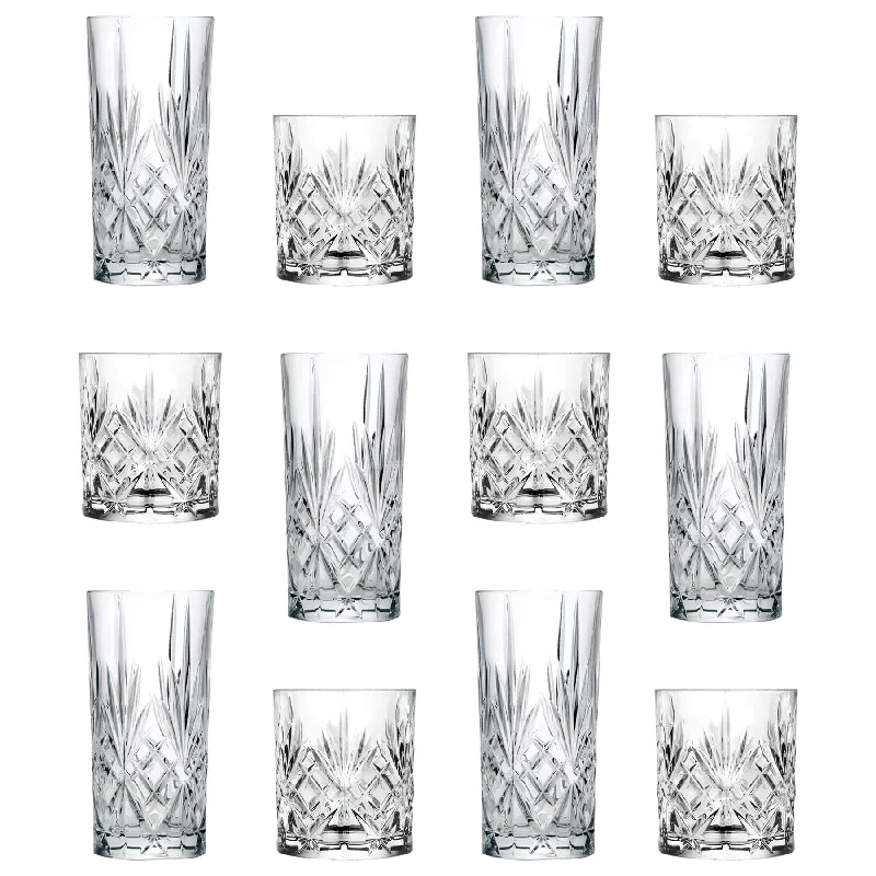 - Car dog seat belt12pc Melodia Highball Glasses & Whisky Tumblers Set - By RCR Crystal