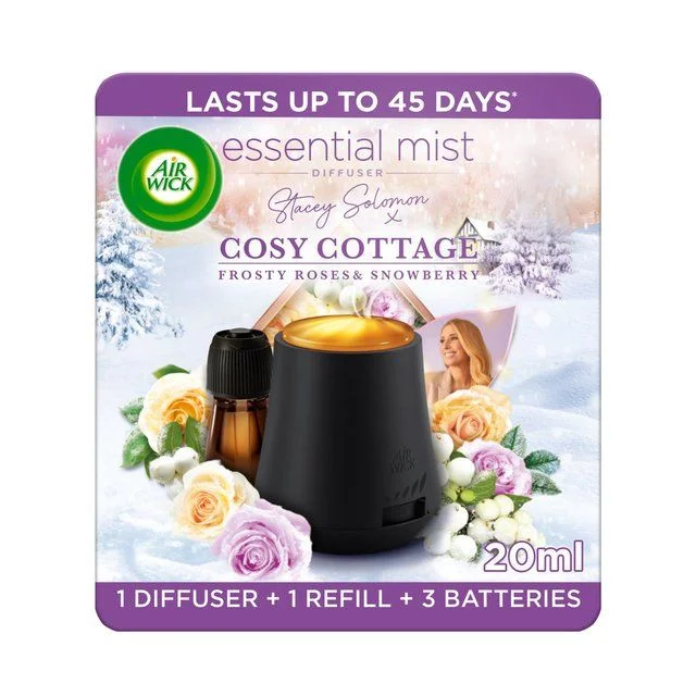 ---Airwick Essential Mist Kit Cosy Cottage Frosted Roses & Snowberry   20ml