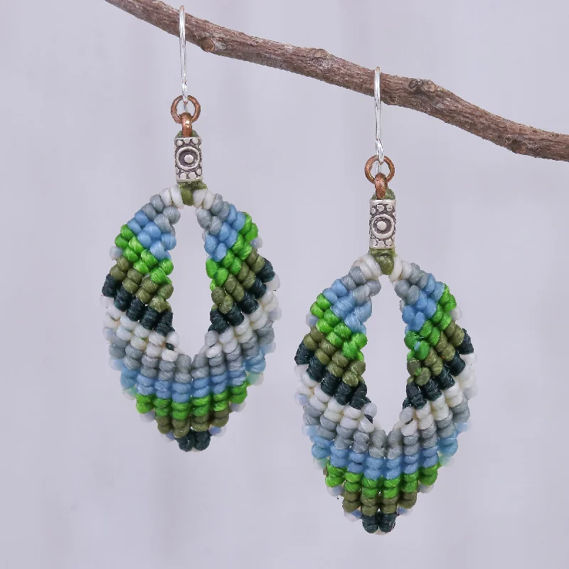 - Deodorizing cat litter tofu litterMini Boho in Blue-Green Macrame and Bead Dangle Earrings