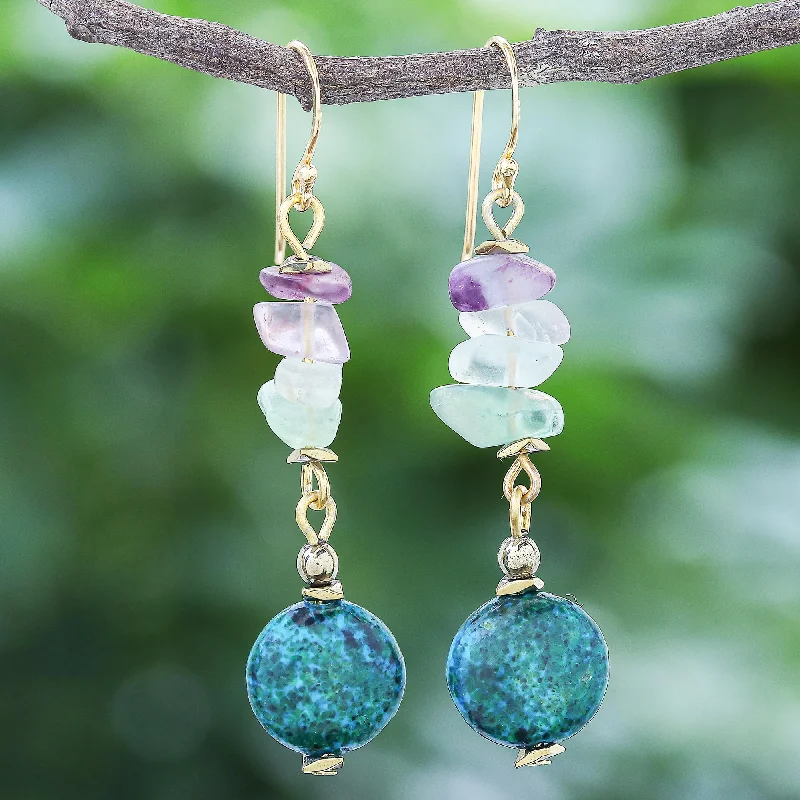 - Pet stroller can be taken on the planeVenus Garden Hand Made Gold-Plated Multi-Gemstone Dangle Earrings