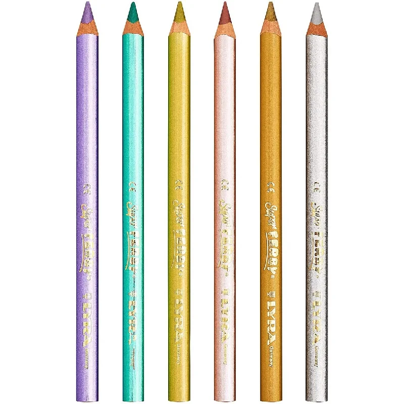 - Pet tear stain cleaning wipesLyra super ferby lacquered metallic pencils - 6 assorted colours