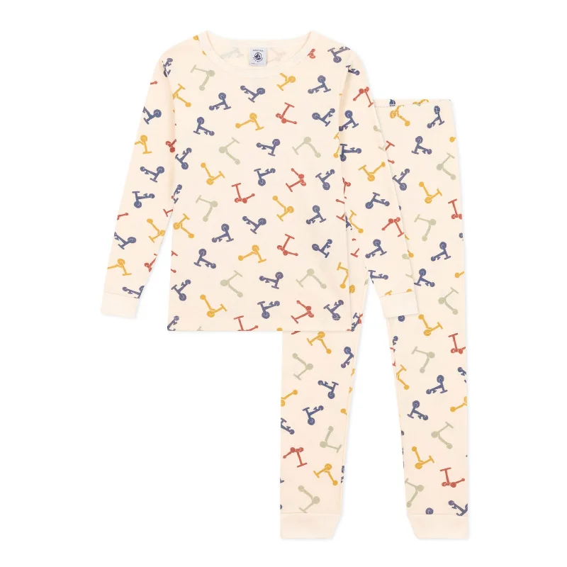 - ​​Christmas pet Christmas clothingPetit Bateau Cream Multi Scooter Print Loungewear