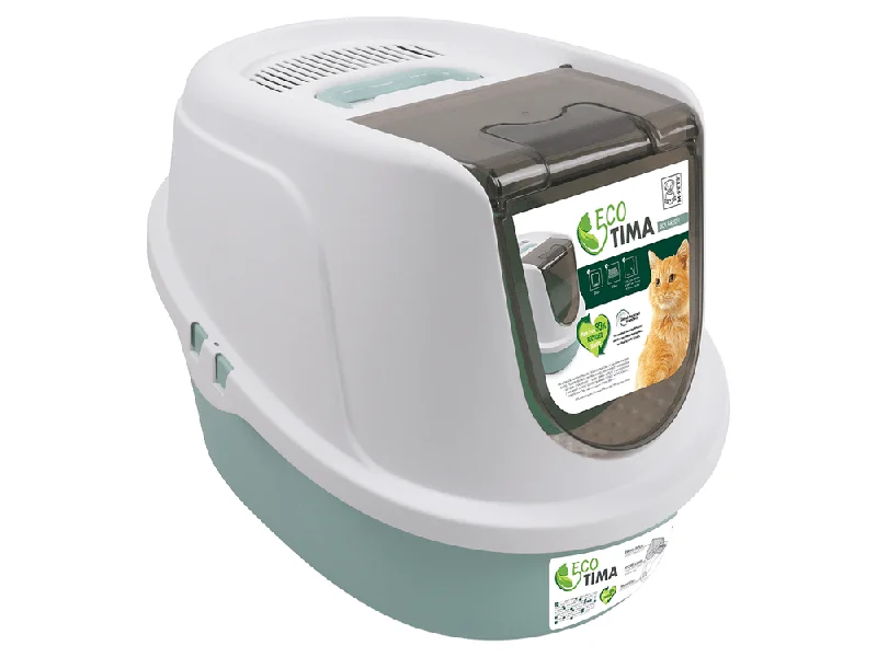 with the functions of decontamination, deodorization, and nourishment.Eco Tima Cat Litter Box M- Sea Green