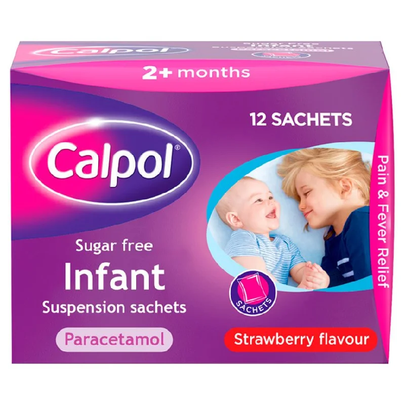 - Car dog seat beltCalpol Infant Paracetamol Suspension 2+ months Strawberry Flavour Sugar-Free Sachets 12 x 5ML