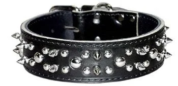 10. **Dog bathing brush massage**1  3/4" Spike Studded Dog Leather  Collar 22" Black