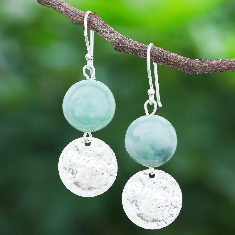 - Custom pet birthday cakeShining Moon in Green Hand Made Jade and Sterling Silver Dangle Earrings