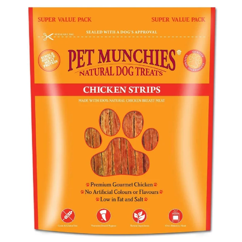    - Cat food for spayed/neutered cats  - Food for small dogsPet Munchies Chicken Strips Dog Treats 320g