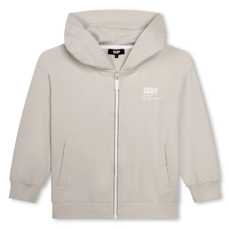 - Pet water dispenser UV sterilization versionDKNY Beige Logo Zip-Up Hoodie