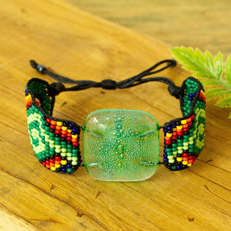 - Natural latex pet mattressEffervescent Green Colorful Glass Pendant Bracelet