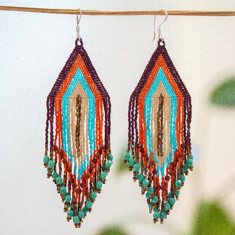 - Pet fence foldable indoorPeach and Aqua Waterfall Huichol Beadwork Peach-Aqua-Tangerine Waterfall Earrings