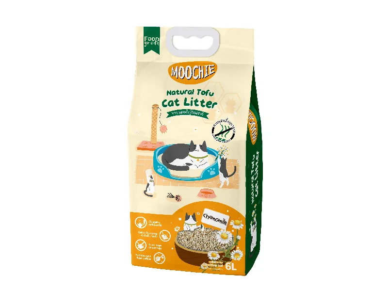 Pet conditioner: used to care for pet hair,MOOCHIE NATURAL TOFU CAT LITTER - CHAMOMILE 6L