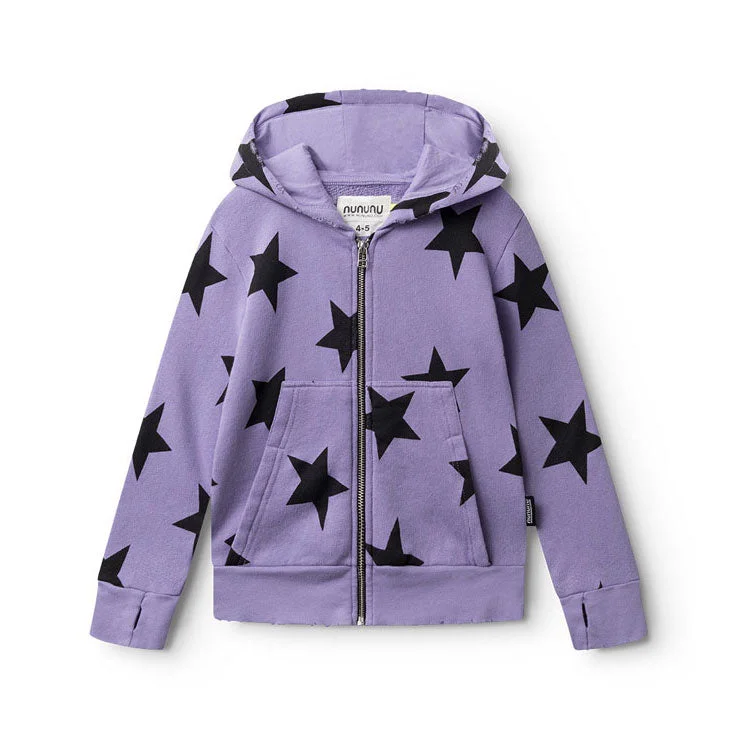 ---Nununu Mauve Mist Light Star Zip Hoodie