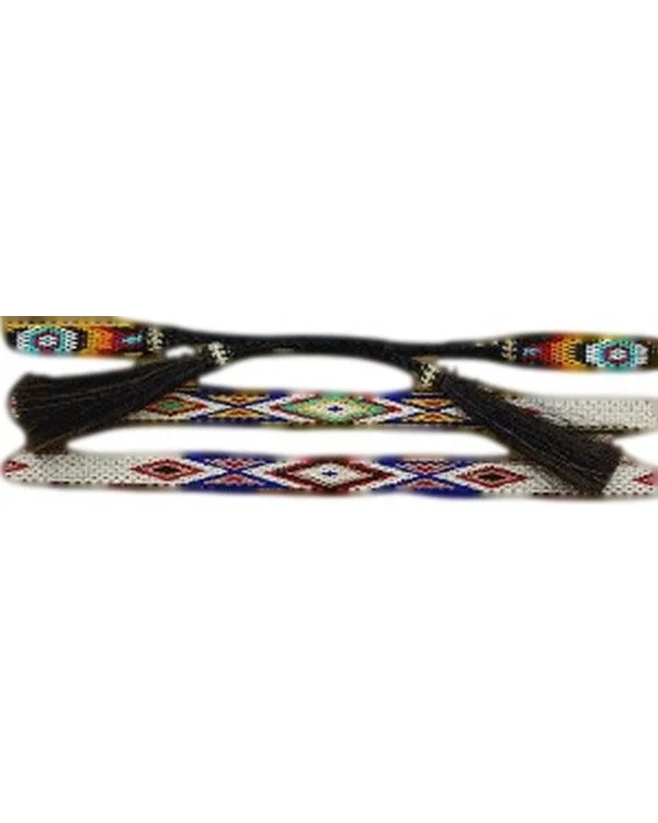 - Air box TSA certified check-inBraided Genuine Horehair Hat Band - Aztec Multi Color