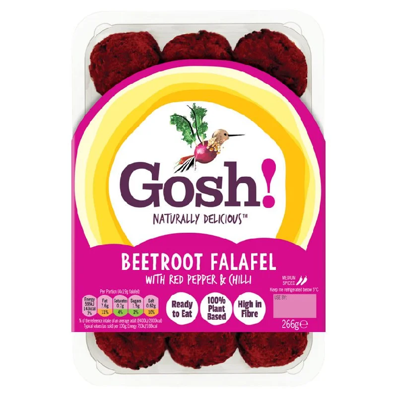  -Splash-proof food bowl AND Anti-choking slow food bowlGosh! Beetroot Falafel with Red Pepper & Chilli 266g