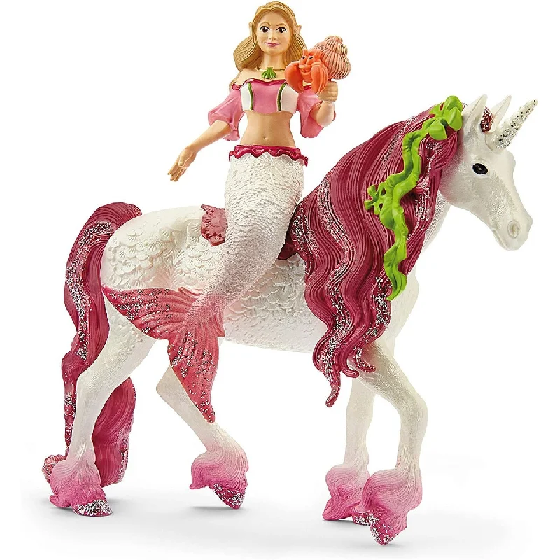 ---Schleich mermaid Feya riding underwater unicorn