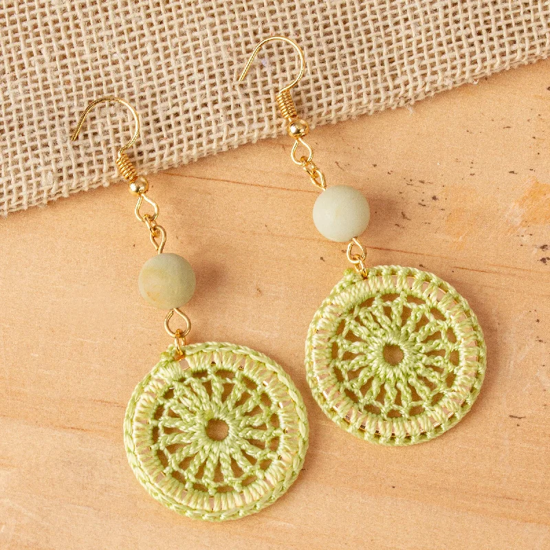 ---Daphne Unique Crocheted Dangle Earrings