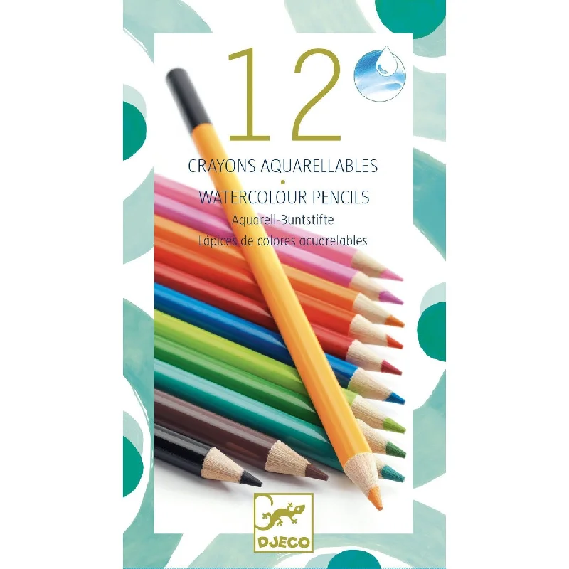 - ​​Christmas pet Christmas clothingDjeco 12 watercolour pencils