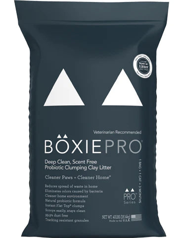 Pet grooming and cleaning products:BoxiePro® Deep Clean Probiotic Cat Litter, 40-lb bag