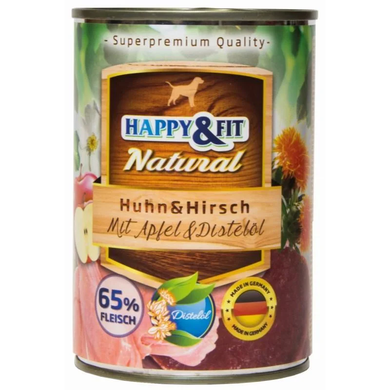 3. **Pet food bowl is anti-slip design**Happy&Fit Natural Huhn &Hirsch Mit Apfel & Distelöl - 400g